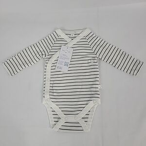 NEW Baby MORI Long Sleeve Bodysuit Organic Cotton Bamboo Blend - Stripes NEWBORN